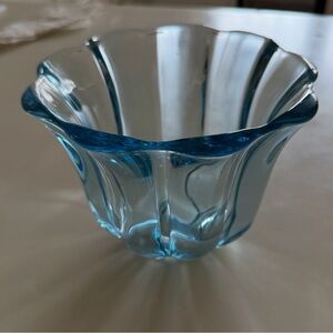 Vintage Blue Fostoria Glass Bowl Vase